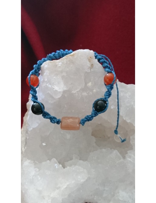 PIERRE de LUNE ~ SPINELLE ~ CORNALINE  Bracelet pour "Endométriose"