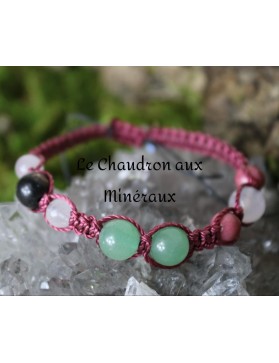? Bracelet Aventurine-Quartz-rose~Rhodonite perles "Relax"