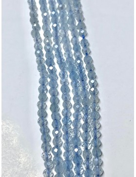 Aigue Marine perles 2mm facettées en fil