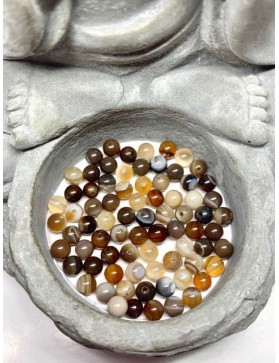 AGATE RUBANÉE Marron Perles à l'unité 4mm