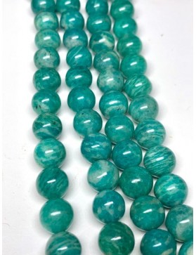 ? Perles Amazonite verte foncé à l'unité ou en fil - 10mm belle qualité