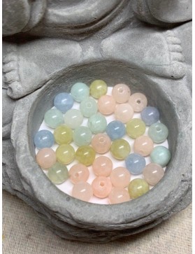 BÉRYLS Perles à l'unité origine Brésil 6mm