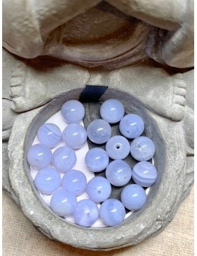 CALCÉDOINE BLEUE Perles à l'unité 10mm