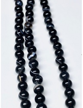 SARDONYX Perles 4mm en fil (environ 95 perles)