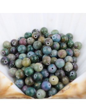 RUBIS SUR CYANITE Perle 6mm à l'unité