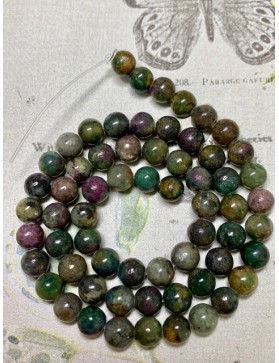RUBIS SUR CYANITE Perle 6mm en fil (environ 60 perles)