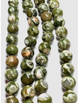 RHYOLITE Perle 10mm en fil origine Brésil (environ 35 perles)