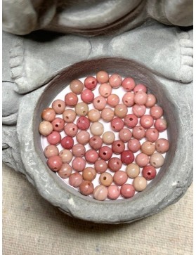 RHODONITE Rose Perle 4mm à l'unité