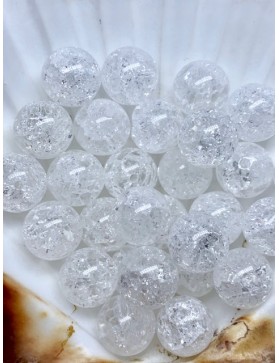 CRISTAL DE ROCHE craquelées perles à l'unité 12mm (traitement thermique)