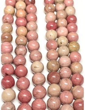 RHODONITE Rose Perle 10mm en fil (35 perles environ)