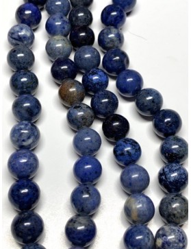 ??? Perles Dumortierite en fil - 10mm (environ 35 perles)