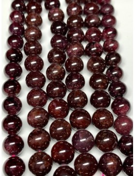 ?GRENAT Perles en fil 10mm environ 35 perles