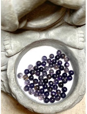 IOLITE (Saphir d'eau) Perle à l'unité 6mm origine Inde
