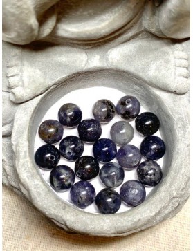 IOLITE (Saphir d'eau) Perle à l'unité 8mm origine Inde