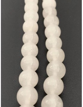 ?JADE BLANC Perles en fil 10mm (environ 35 perles)
