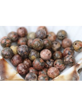 JASPE LÉOPARD Perles à l'unité 10mm origine Brésil