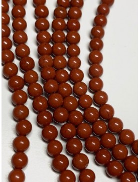 JASPE ROUGE Perles en fil 4mm (environ 85 perles)