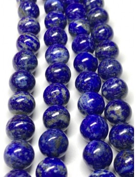 ?LAPIS-LAZULI Perles 10mm en fil (environ 35 perles)