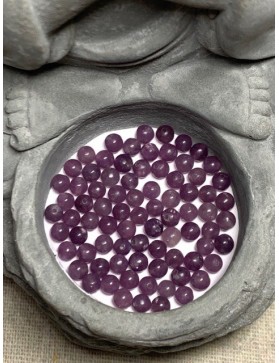 LÉPIDOLITE Perles 4mm à l'unité origine Brésil