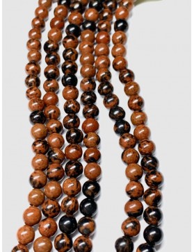 OBSIDIENNE ACAJOU / Mohagony Perles en fil 4mm (environ 86 perles)