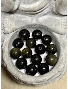 OBSIDIENNE DORÉE Perles 10mm à l'unité
