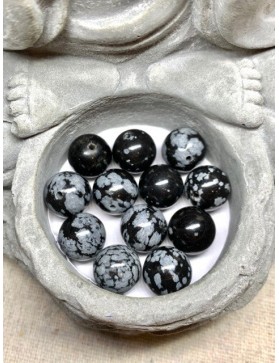 OBSIDIENNE FLOCON DE NEIGE Perles 10mm à l'unité