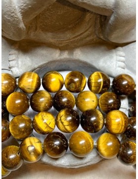 ?OEIL DE TIGRE Perles en fil 10mm (environ 35 perles)