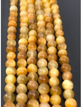OEIL DE TIGRE dorée Perles en fil 4mm (environ 90 perles)
