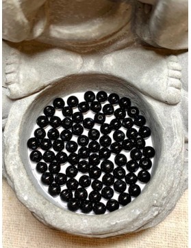 ?ONYX Noir (Agate noire) Perles 4mm à l'unité ou en lot