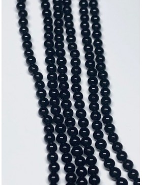ONYX Noir (Agate noire) Perles 2mm en fil (environ 200 perles)