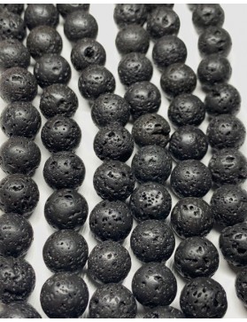 PIERRE DE LAVE Perles en fil 10mm (environ 36 perles)