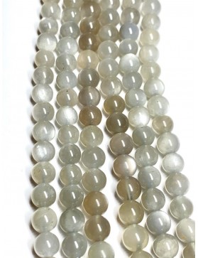 PIERRE DE LUNE couleur grise/NOIRE perle en fil 6mm (environ 60 perles)