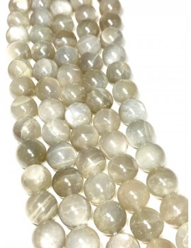 PIERRE DE LUNE couleur grise/NOIRE perle en fil 10mm (environ 38 perles)