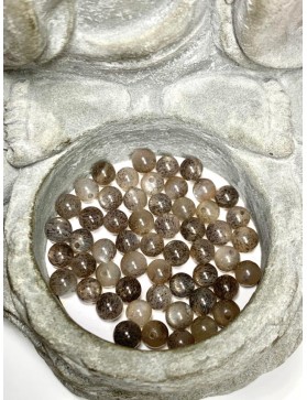 PIERRE DE SOLEIL noire Perles à l'unité 5mm