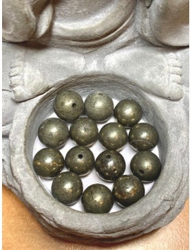 PYRITE Perles à l'unité 10mm
