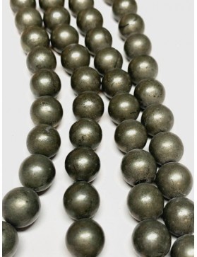 PYRITE Perles en fil 10mm (environ 35 perles)