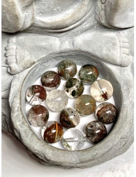 QUARTZ CHLORITE ( Quartz Fantôme) Perles à l'unité 10mm