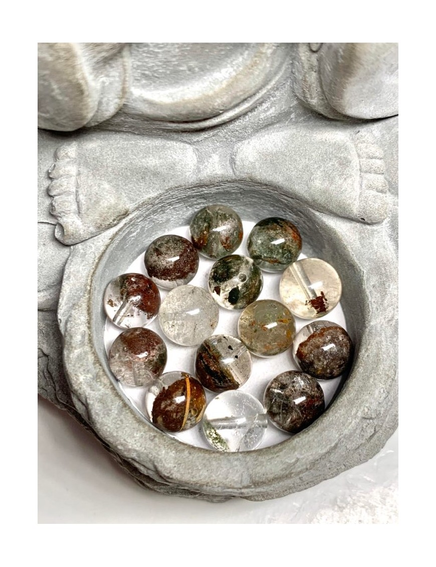 QUARTZ CHLORITE ( Quartz Fantôme) Perles à l'unité 10mm