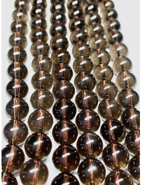 QUARTZ FUMĒ Perles en fil 10mm (environ 35 perles)