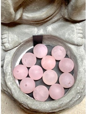 QUARTZ ROSE Perle Mate 10mm à l'unité  - 10mm