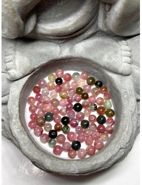 ?? Perles Tourmaline multicolore à l'unité ou en lot - 4mm