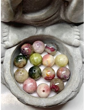 ?? Perles Tourmaline multicolore à l'unité ou en lot - 10mm