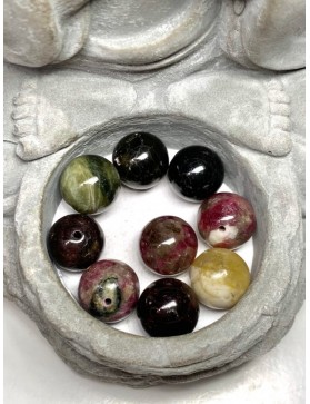 ? Perles Tourmaline multicolore à l'unité - 12mm