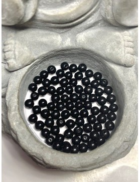 ?? Perles Tourmaline noire à l'unité ou en lot - 4mm