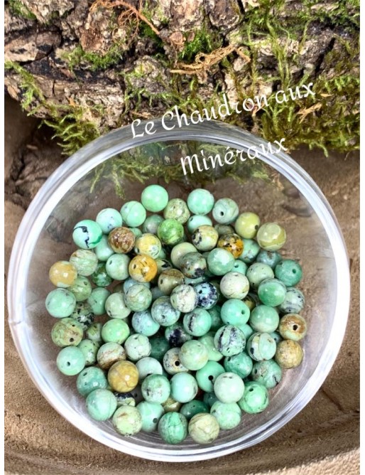 Variscite perles naturelles 8mm à l'unité origine Australie