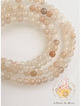 ??? Perles Aventurine rose en fil - 4mm (environ 85 perles)
