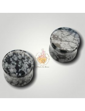 Plug duo bouchons d'oreilles Obsidienne Flocon - 12mm