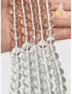 Perles cristal de roche 10mm fil