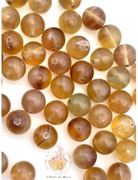 perles Fluorite jaune 8mm