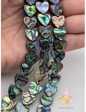 Perles cœur en Abalone -...